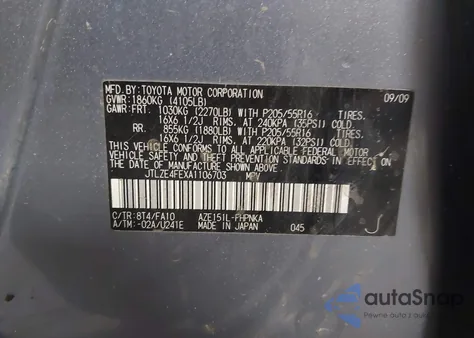 2010 Scion Xb z USA, uszkodzony, nr VIN JTLZE4FEXA1106703